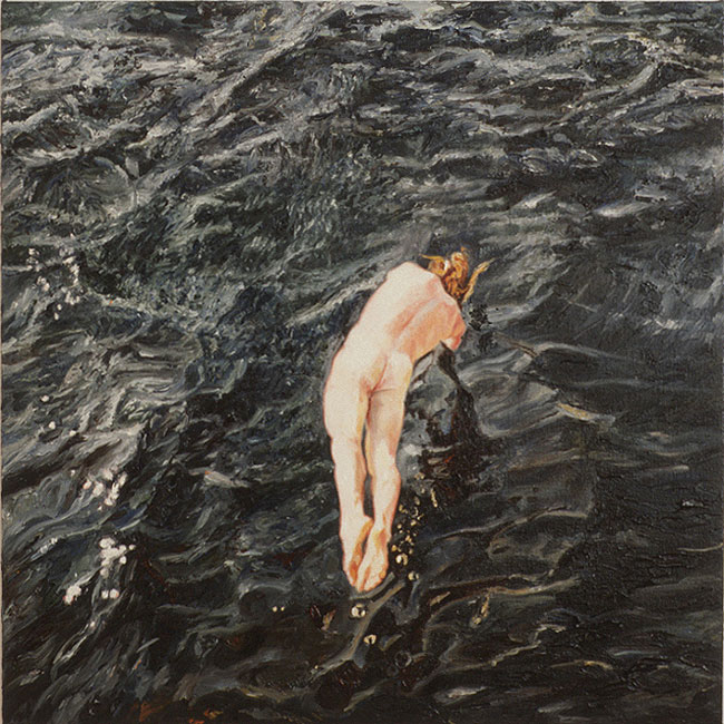 Painting of diver.