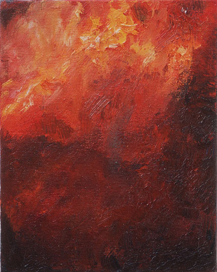 Painting of fire cloud.