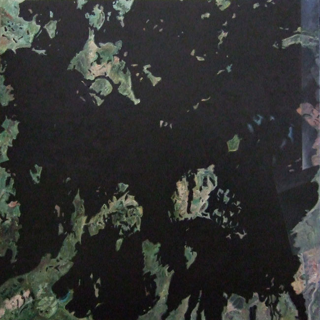 Google Earth painting, view of Lake Nipigon.