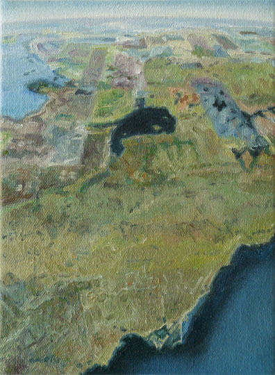 Painting of Google Earth, Toronto Islands North.