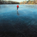 Painting of ice skater on black ice. (thumb)