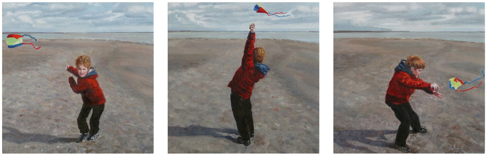 Portrait of a boy with kite.