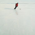 Painting of skater in winter landscape. (thumb)